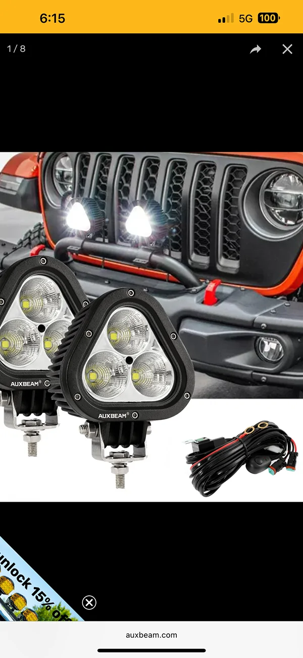 Jeep Gladiator Auxbeam lights wired to factory aux switches IMG_7129