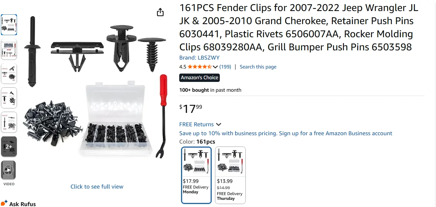 Jeep Gladiator Looking for OEM Plastic Rivets 1760497007693-uu