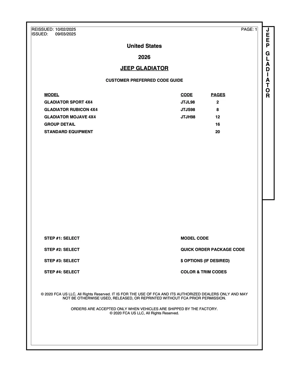 Jeep Gladiator 2026 Jeep Gladiator Order Guide Released 2026-Jeep-Gladiator-order-guide-1