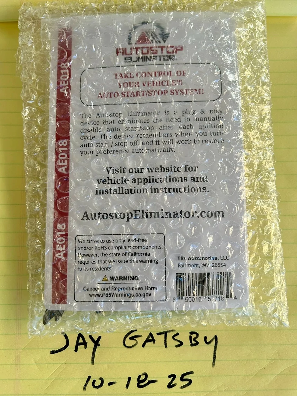 Jeep Gladiator Autostop Eliminator *New-Never Opened* $60 IMG_5965