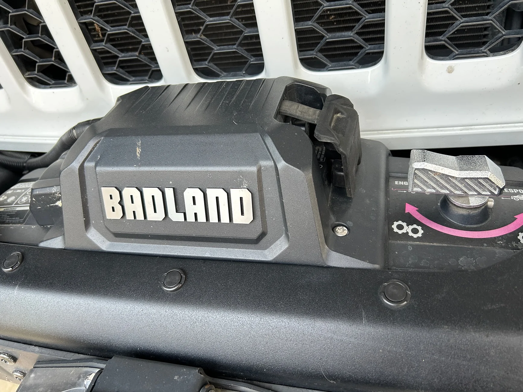 Jeep Gladiator Badlands winch cover IMG_1351