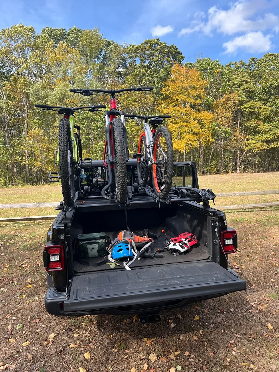 Jeep Gladiator The Gladiator can fit 4 bikes on a bed rack IMG_1088