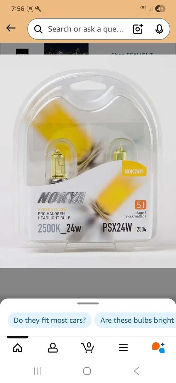 Jeep Gladiator Replacement Amber LED fog bulbs 1000009964