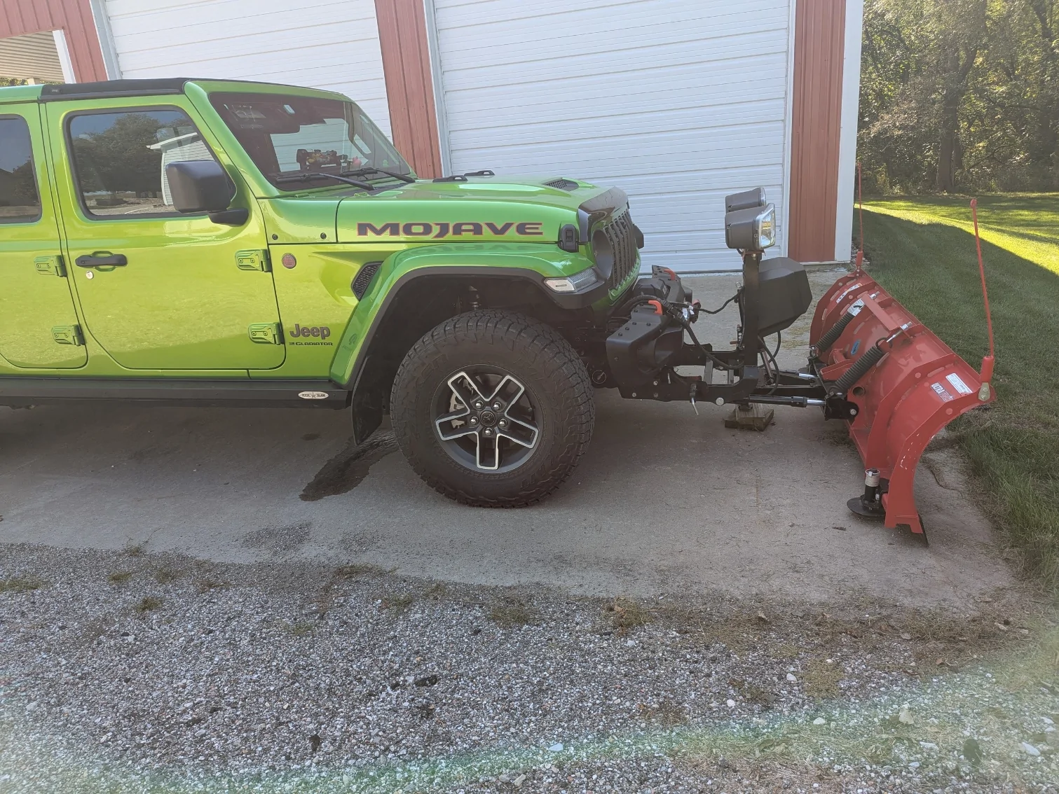 Jeep Gladiator Western Defender snow plow install on a Mojave X PXL_20251002_170540371