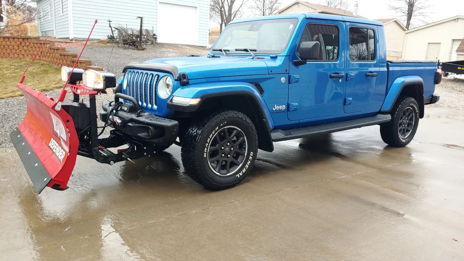 Jeep Gladiator Western Defender snow plow install on a Mojave X 20230214_142204