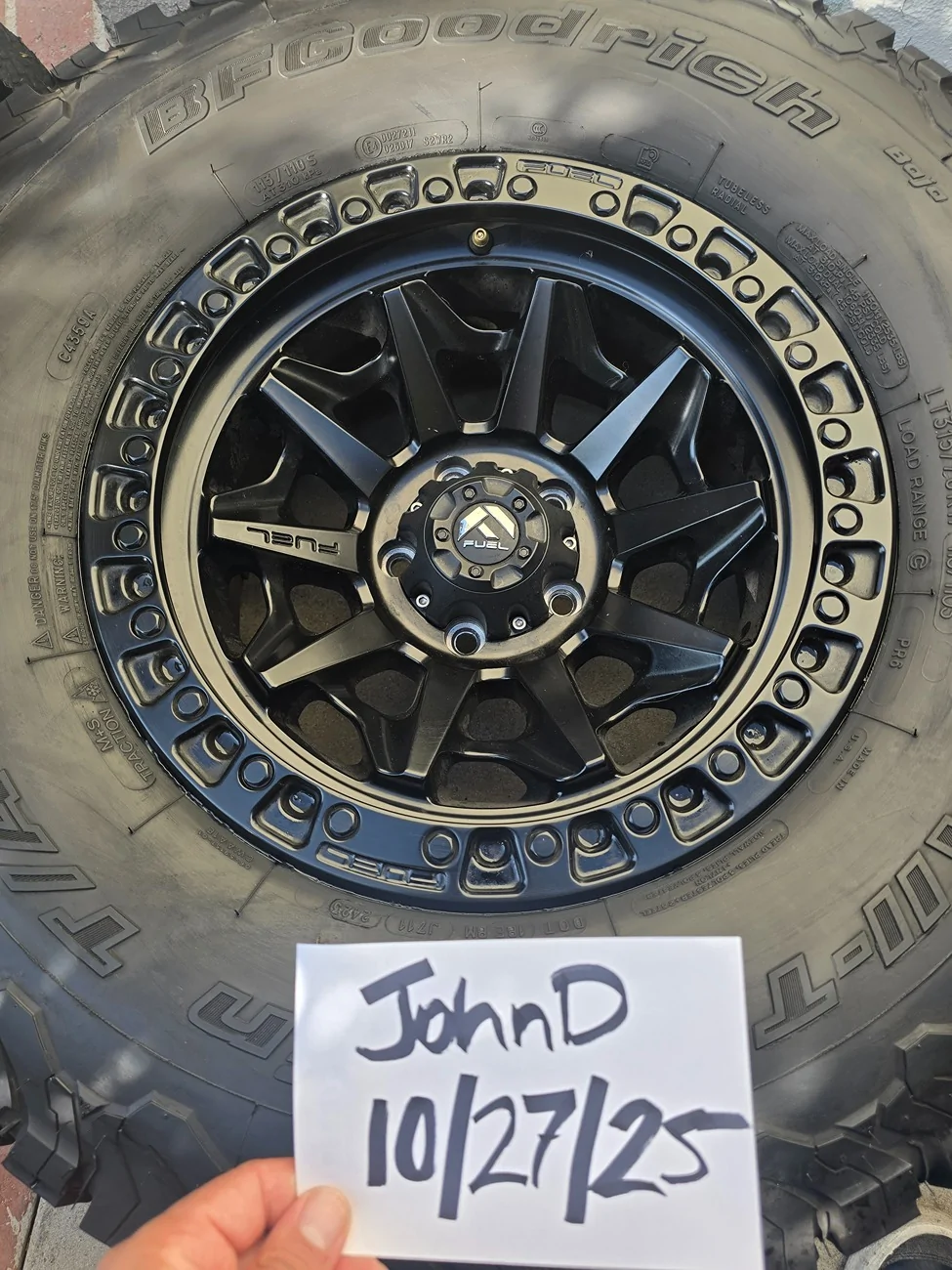 Jeep Gladiator 315 BFGs on Fuel Covert Wheels 20251027_144950