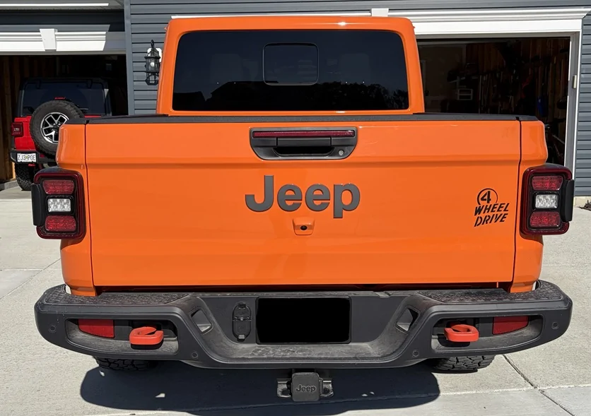 Jeep Gladiator Installed Willys Tailgate Decal JTWilly4WheelDriveDecal-8