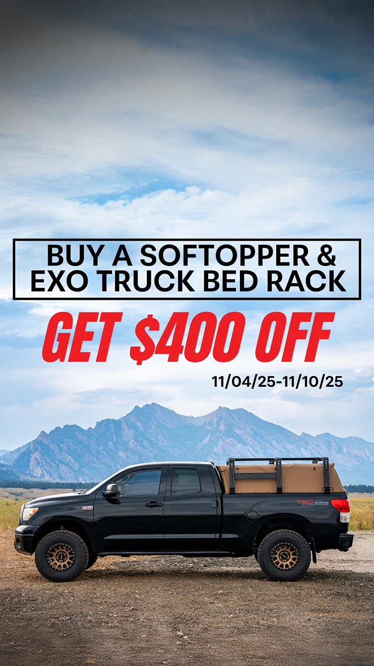 Jeep Gladiator Final Hours: Save $400 on the Softopper + Exo Truck Bed Rack Bundle November Bundle social 1080x1920 (1)