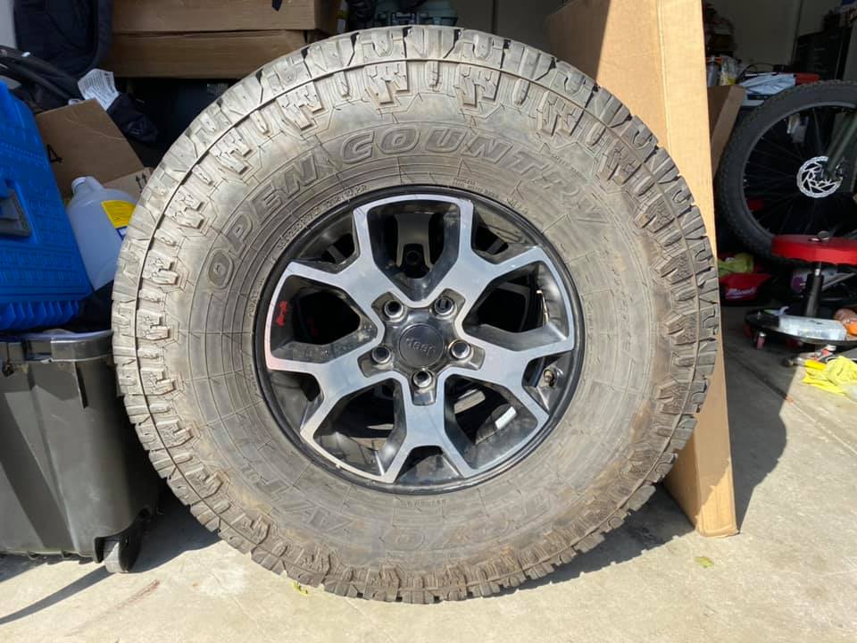 Jeep Gladiator (4) 35" Toyo Open Country AT2 Extreme Tires on JL Rubi Wheels.  Fifth on 33" BFG KO2, NO TPMS, $800 c-aqkmyndyff3ofmpckn3zjicqwhv3spbsdneib2hkmnesbs8pzjq6jrajms0jyxzneiu-_nc_ht-scontent-iad3-1-