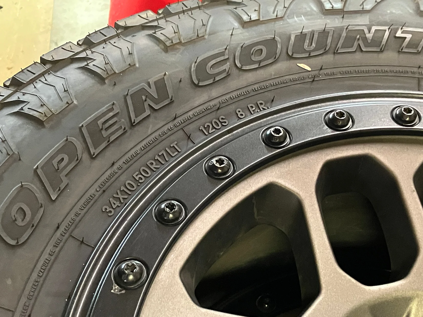 Jeep Gladiator (Reduced) 5 x Mopar Beadlock Capable Wheels 8x17 +12 offset with Toyo ATIII 34x10.5r17 IMG_6551