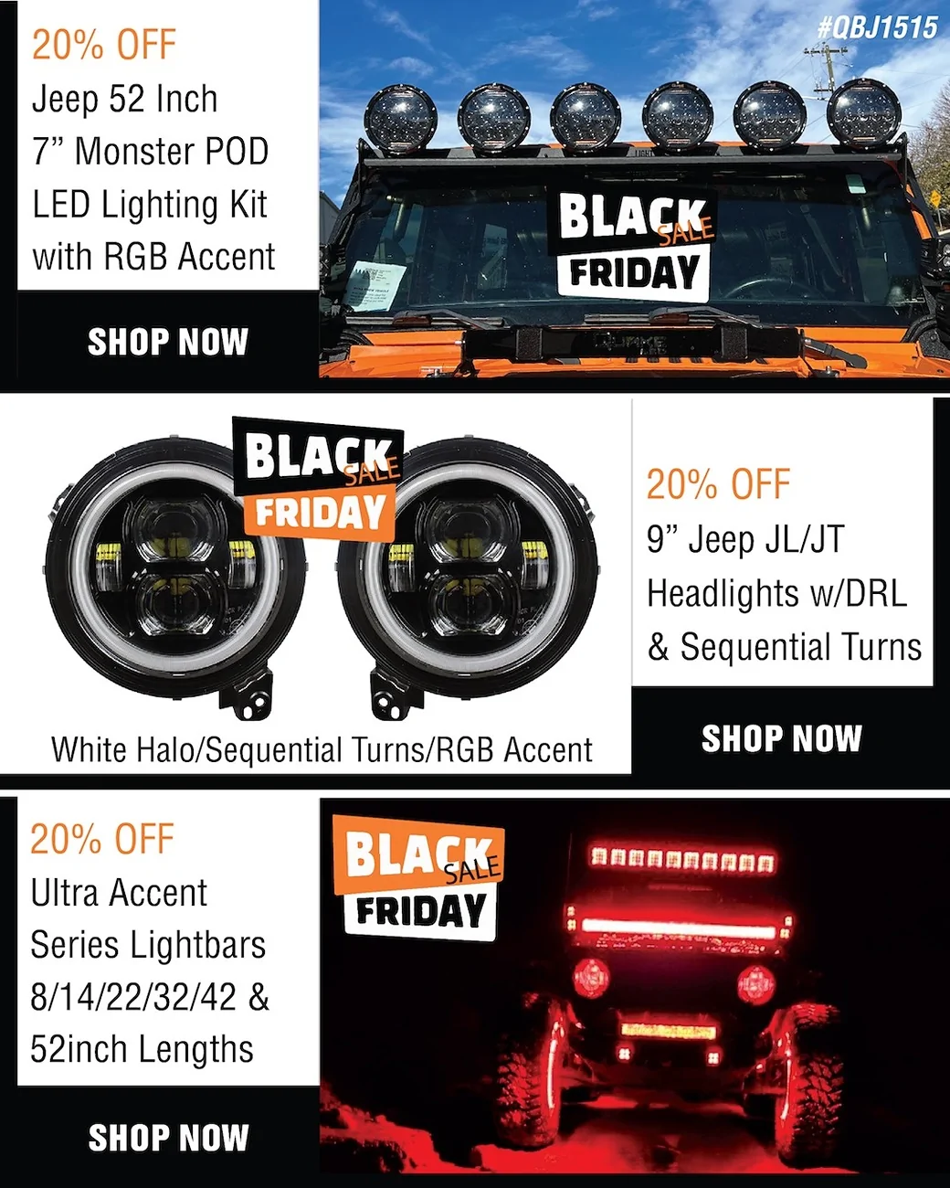Jeep Gladiator Quake LED 20% Off Black Friday/ Cyber Monday Sale is Live Now! BF_25_Products_IG-66