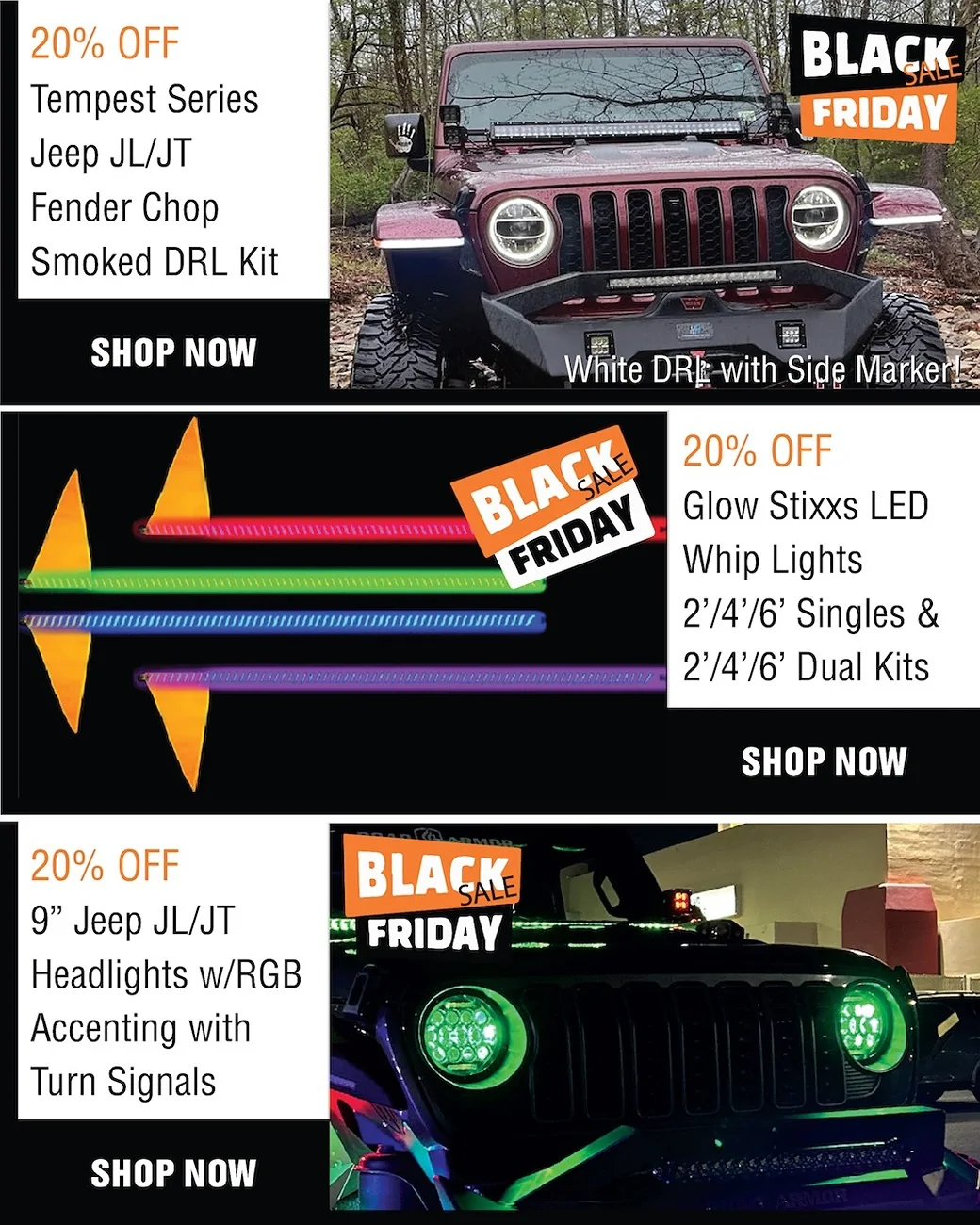 Jeep Gladiator Quake LED 20% Off Black Friday/ Cyber Monday Sale is Live Now! BF_25_Products_IG-65