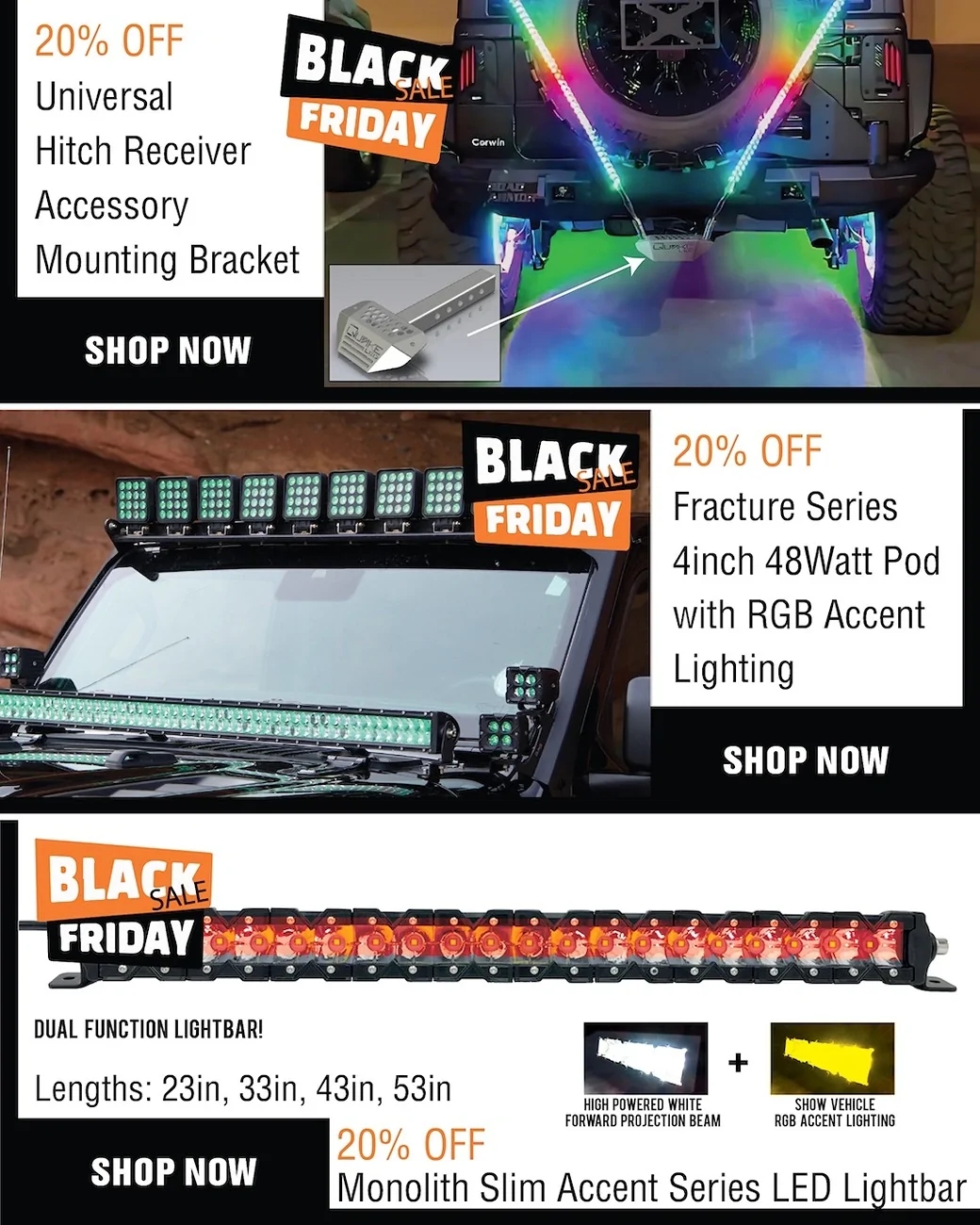 Jeep Gladiator Quake LED 20% Off Black Friday/ Cyber Monday Sale is Live Now! BF_25_Products_IG-64