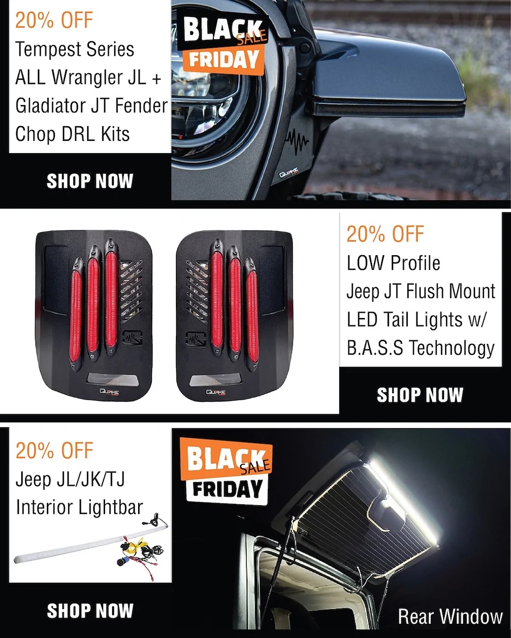 Jeep Gladiator Quake LED 20% Off Black Friday/ Cyber Monday Sale is Live Now! BF_25_Products_IG-62