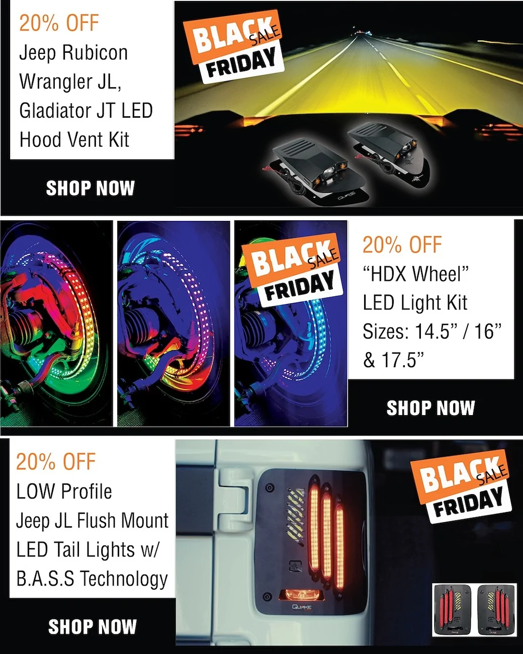 Jeep Gladiator Quake LED 20% Off Black Friday/ Cyber Monday Sale is Live Now! BF_25_Products_IG-61