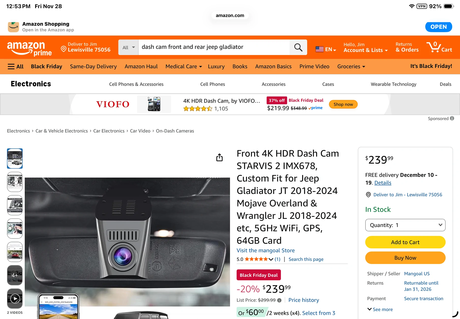 Jeep Gladiator Dash cams……..what’s everyone using? 1764356072266-gn