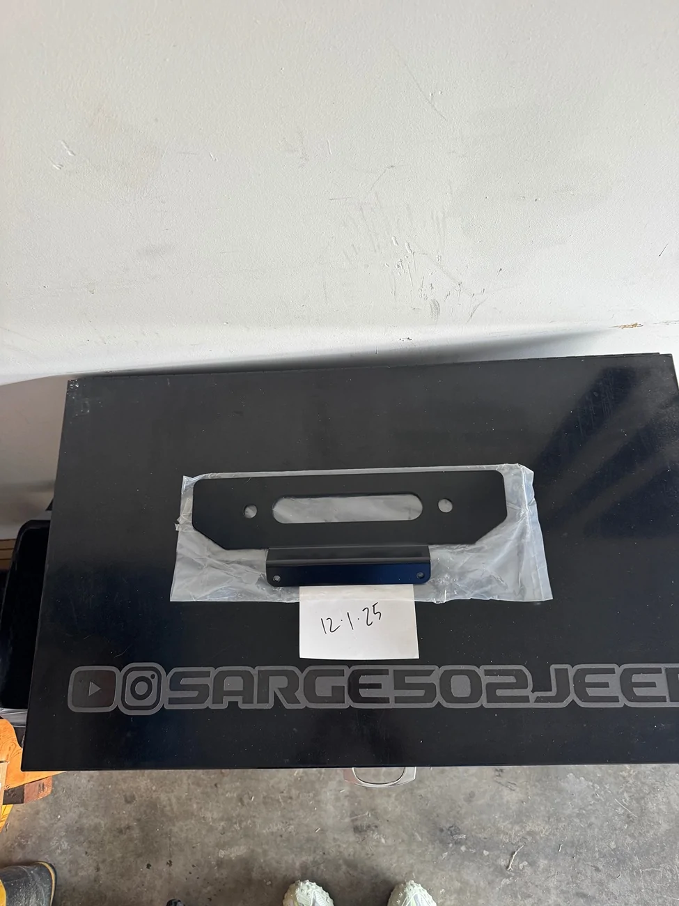 Jeep Gladiator Warn Fairlead Backing Plate w/License Plate Bracket IMG_7750