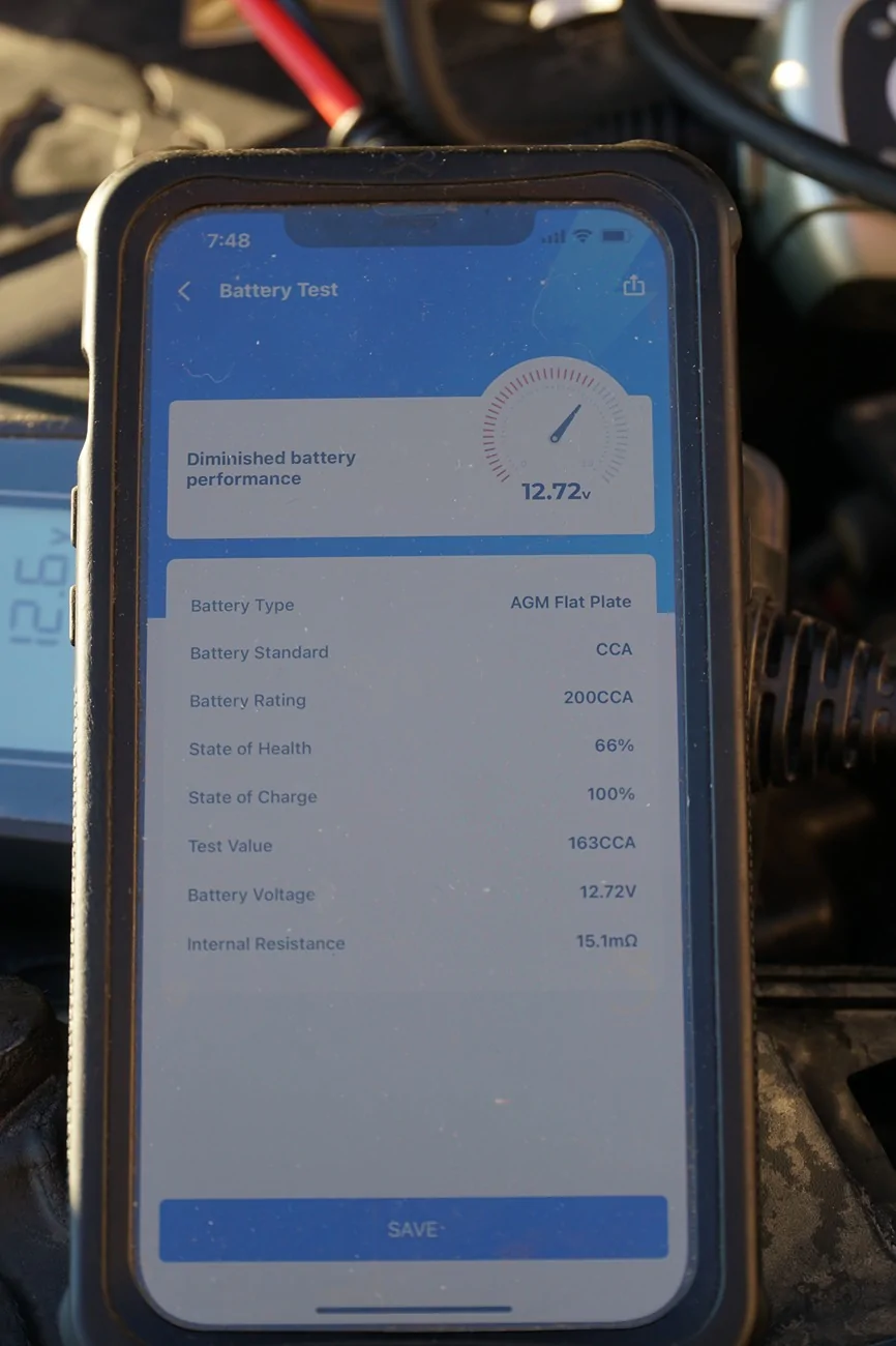 Jeep Gladiator Battery test and charge with TB6000 DSC09481