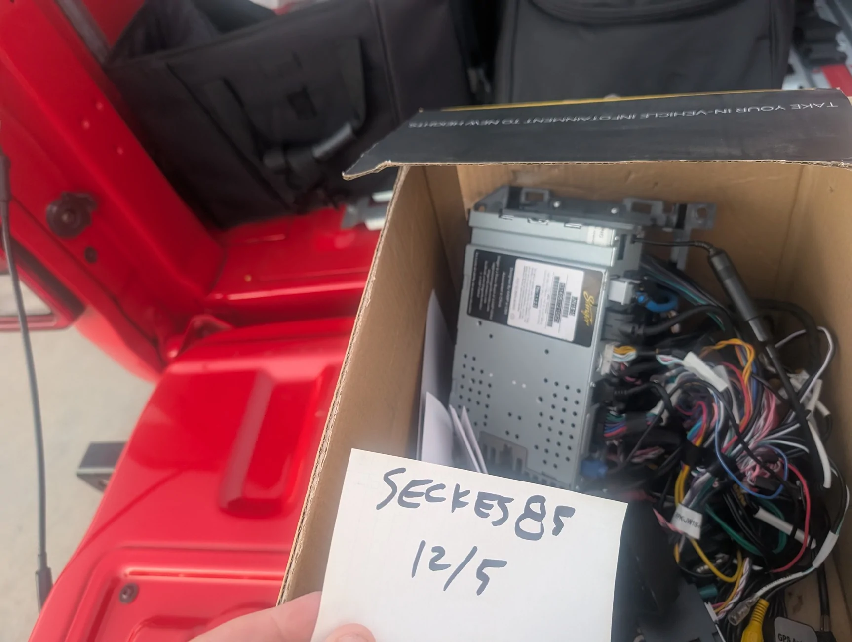 Jeep Gladiator Stinger heigh10 head unit and autoloc keyless entry system PXL_20251206_004621072