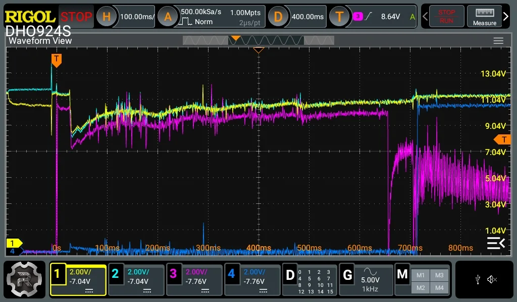 Jeep Gladiator Are the batteries really isolated during ESS stops? RigolDS1