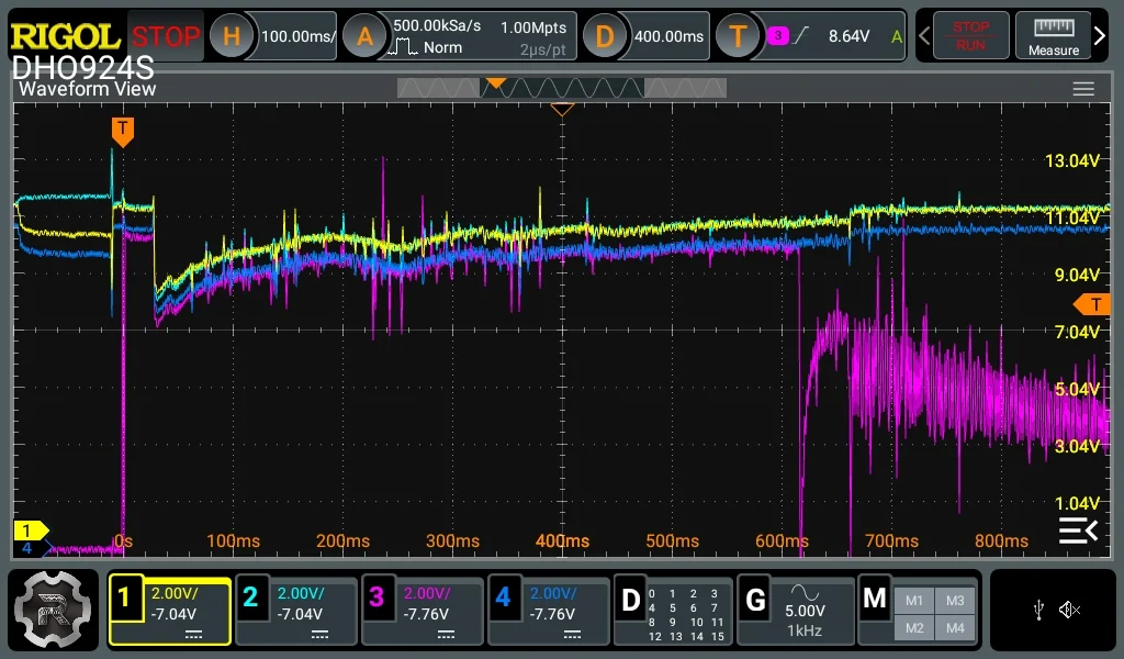 Jeep Gladiator Are the batteries really isolated during ESS stops? RigolDS2