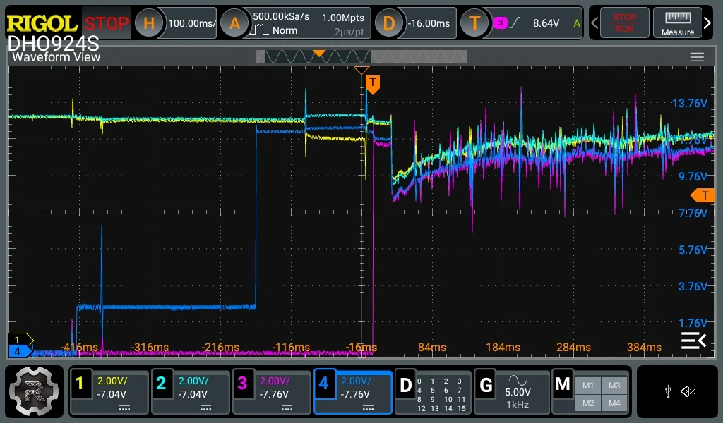Jeep Gladiator Are the batteries really isolated during ESS stops? RigolDS8