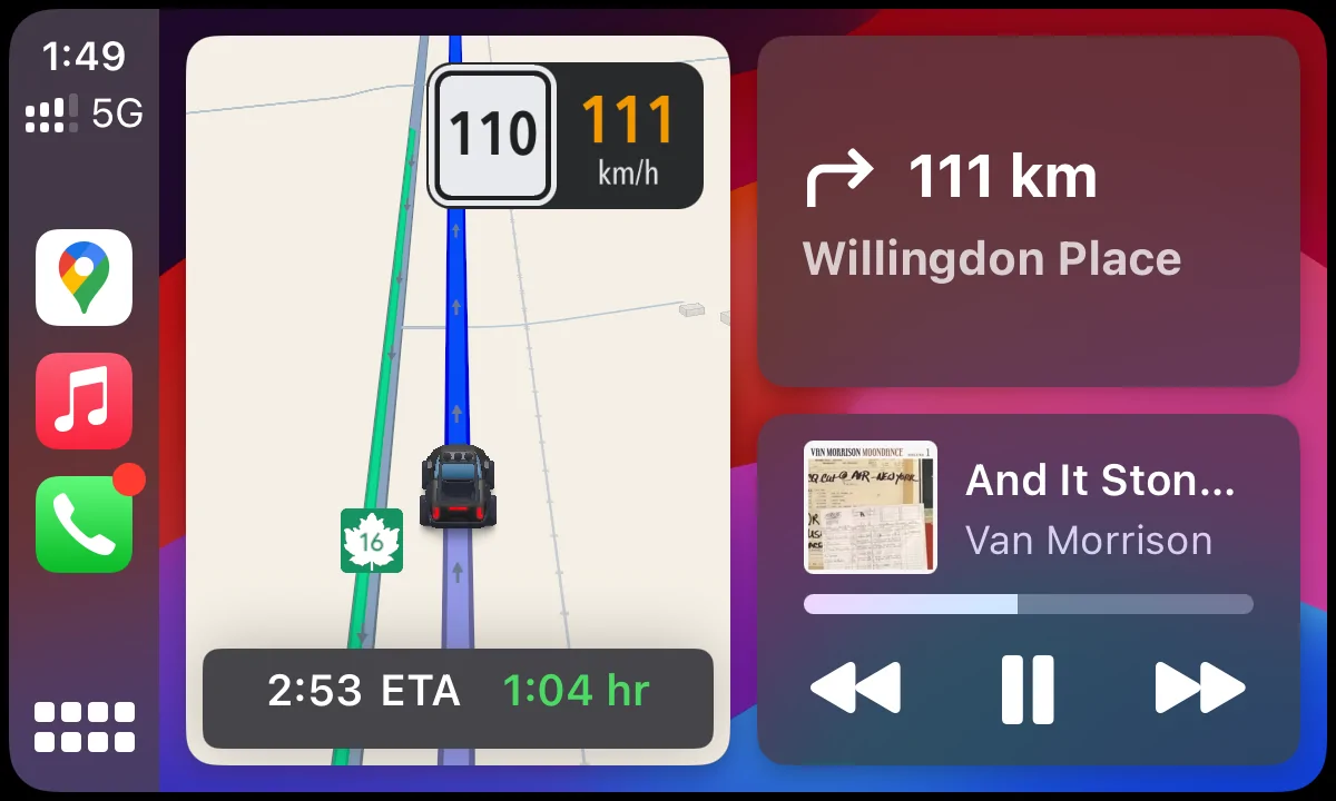 Jeep Gladiator U-connect and/or Carplay update changes the blue arrow on Google maps to a pic of a small vehicle...? IMG_2623
