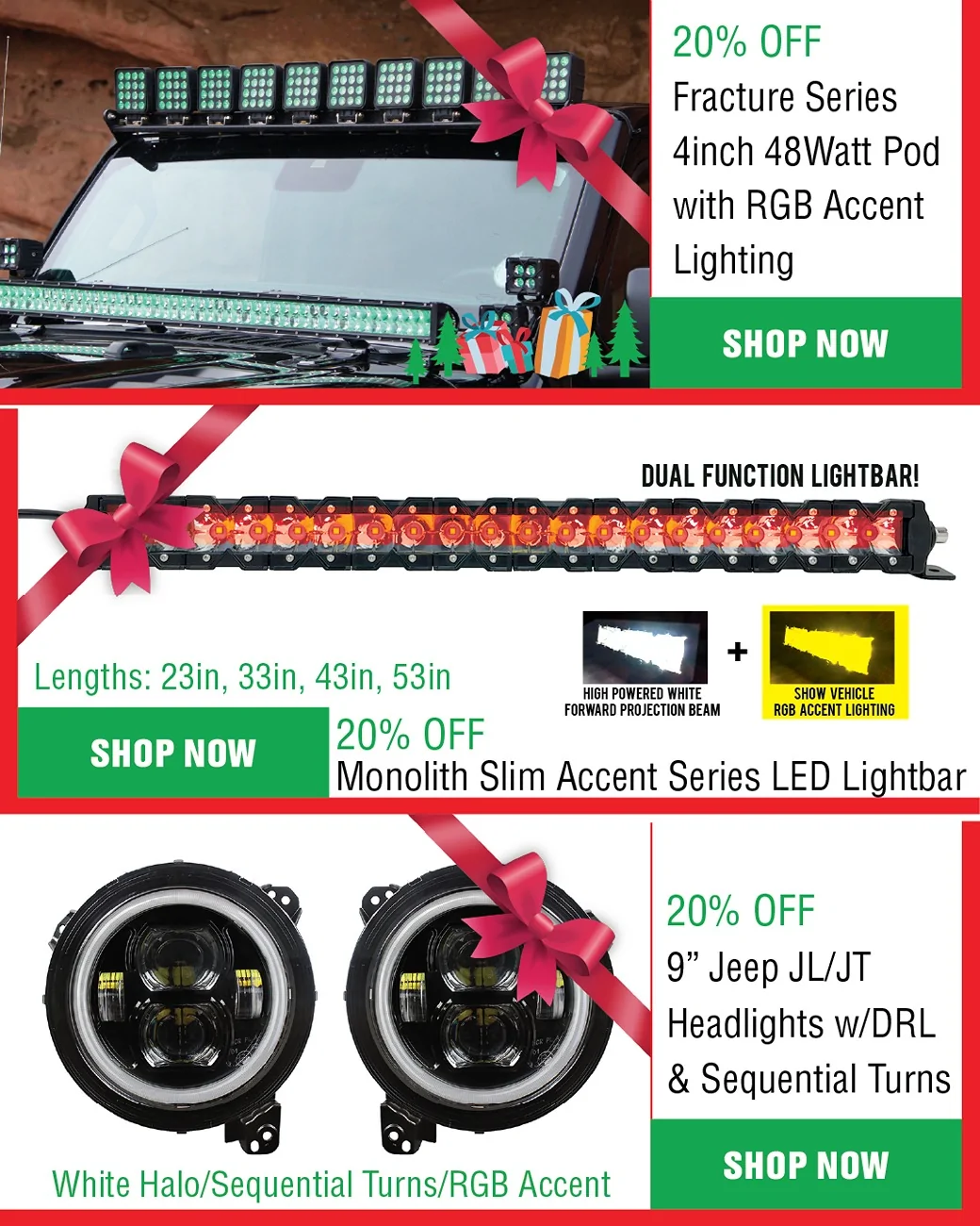 Jeep Gladiator Quake LED End-of-Year Holiday Ho Ho Holy Smokes We’re Slashing all the Prices Christmas/Hanukkah/Festivus Super Sale! 4_2025_Xmas_ads