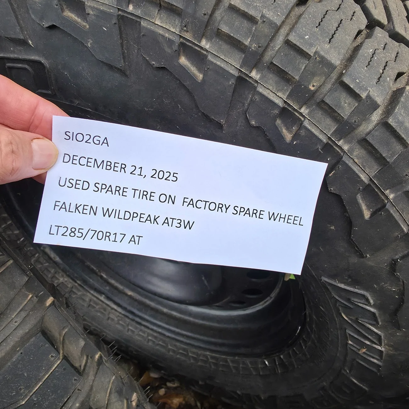 Jeep Gladiator FALKEN AT TIRES WITH STEEL WHEEL - $80 EACH LT285/70R17 AT3W 20251221_151400