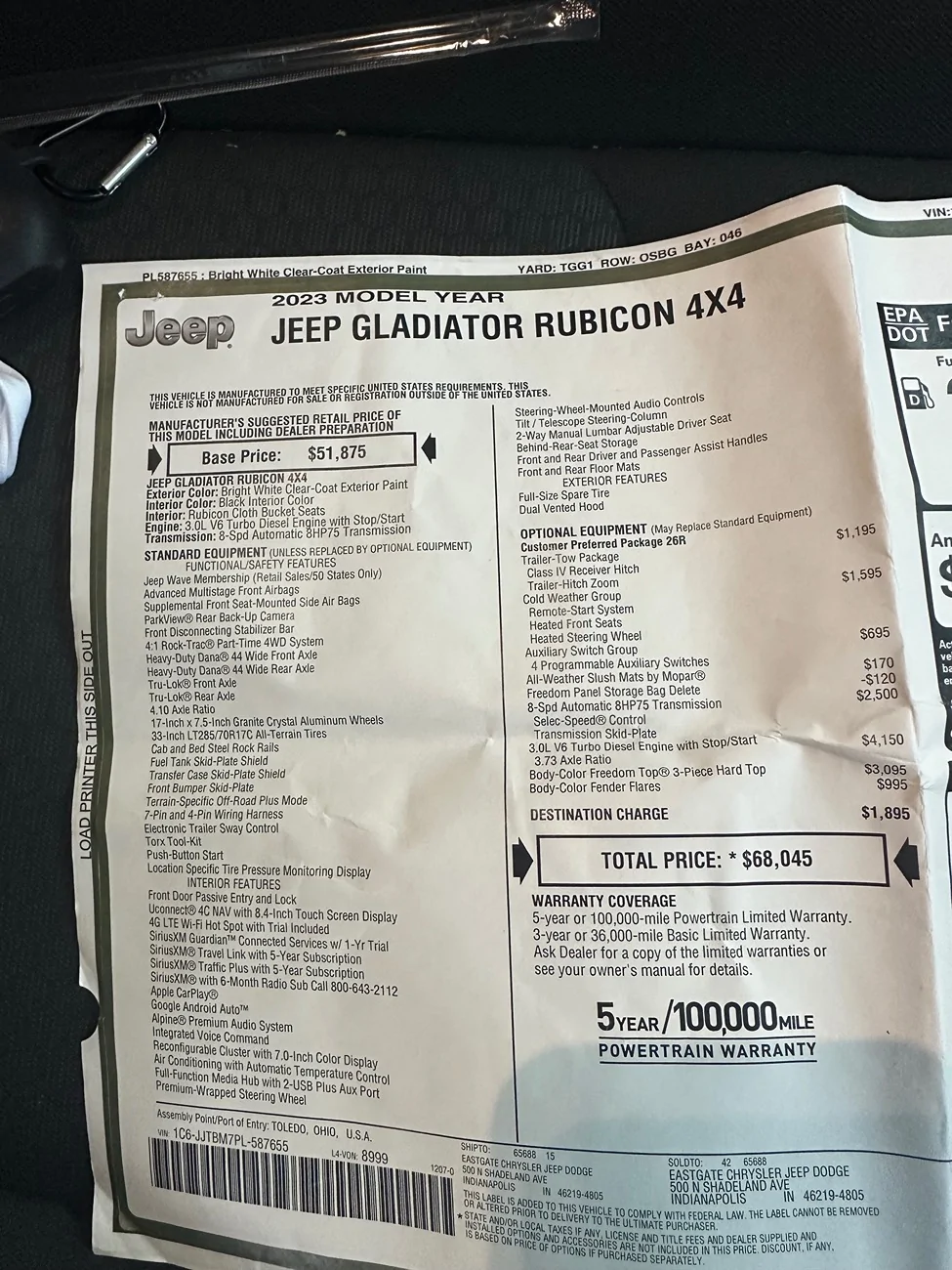 Jeep Gladiator 2023 gladiator diesel IMG_9965