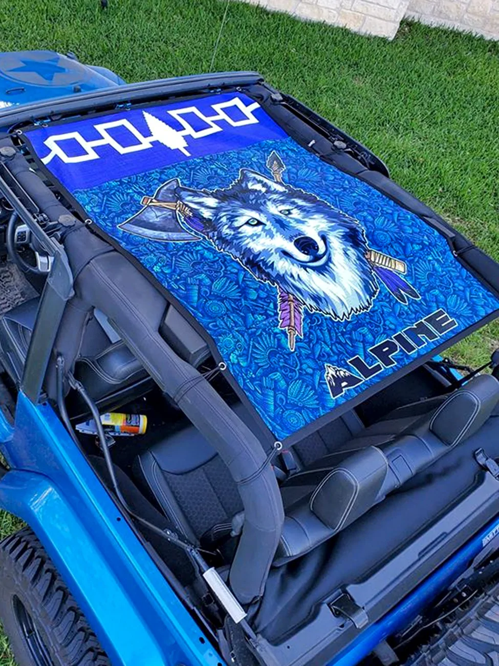Jeep Gladiator Headrest Logo COREY'S CUSTOM DIGITALLY PRINTED JEEP SHADE
