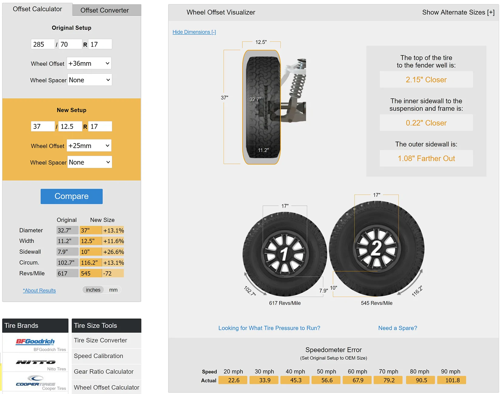 Jeep Gladiator BFG KO2 C 37x12.5 R17x8.5 +25 Method 703 Height, Weight, Poke vs Stock 008