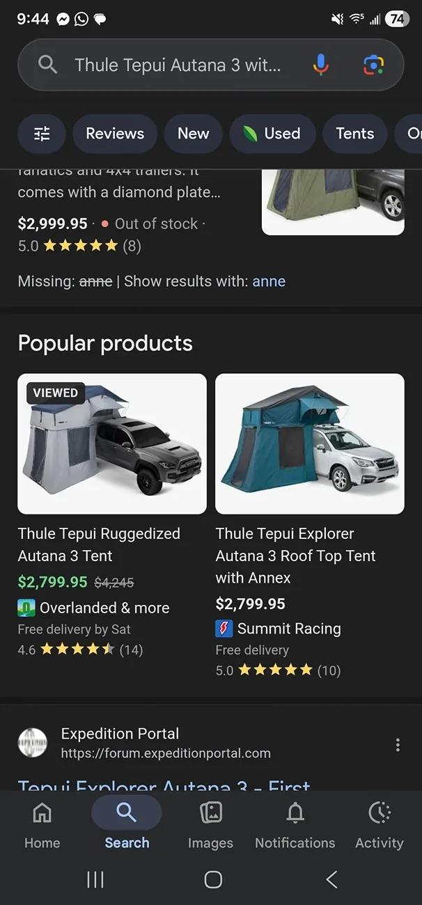 Jeep Gladiator Thule Tepui Autana 3 with annex Screenshot_20260112_214449_Googl