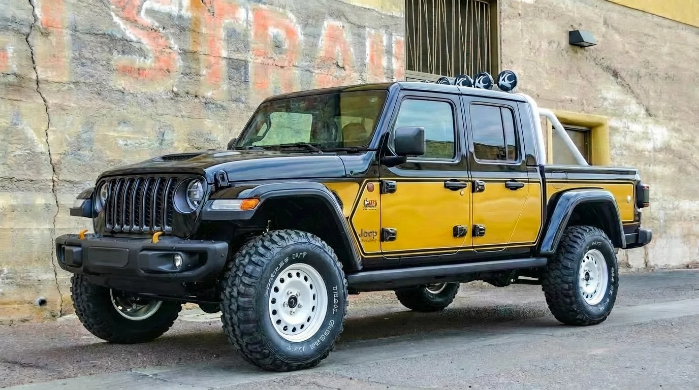 Jeep Gladiator Got it on the road with old school wrap, 3.5" lift and 37s. All I lack is finishing fotor-ai-20260124821