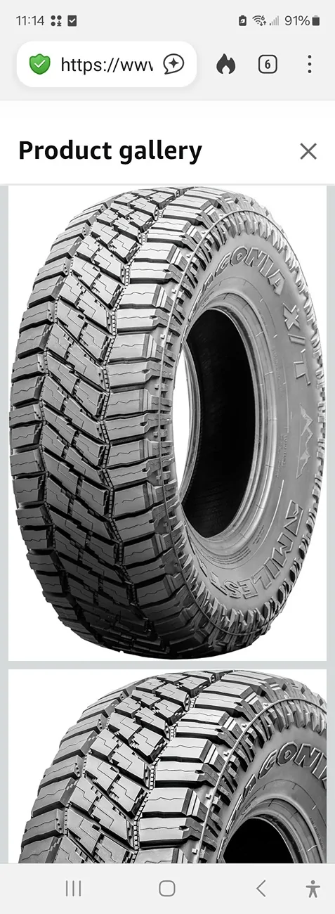 Jeep Gladiator Patagonia XT tires Screenshot_20260125_111436_DuckDuckGo