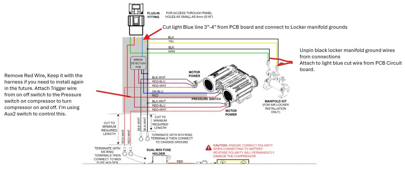 Jeep Gladiator ARB Brushless Twin Wiring Harness simplification and DIY Underseat mount. 1769825400055-js