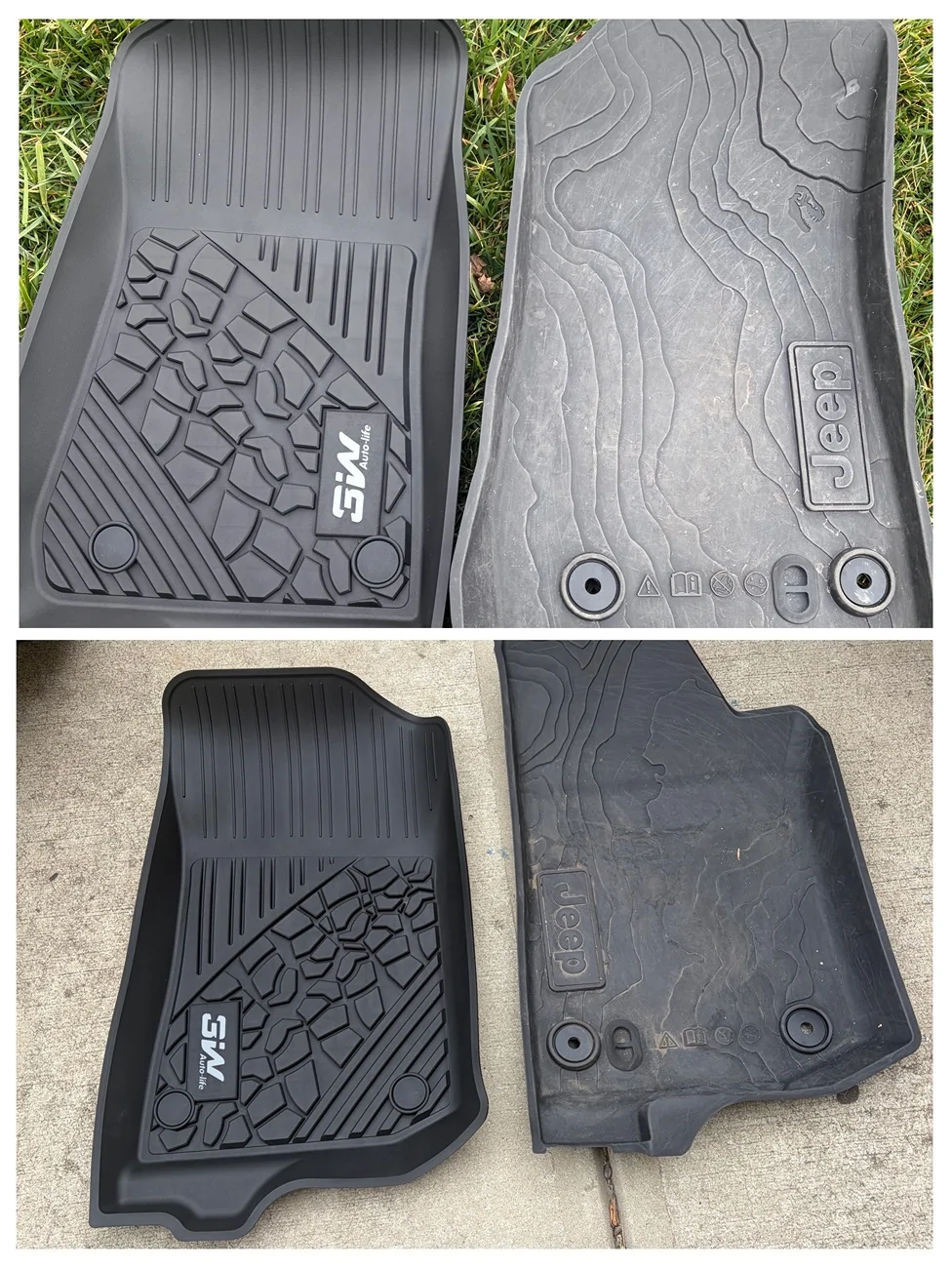Jeep Gladiator 3Wliners Floor Mats Review vs. factory floor mats (in 23JTR) 5D81B61B-FCE7-4723-B301-F333C144ACA8-COLLAGE