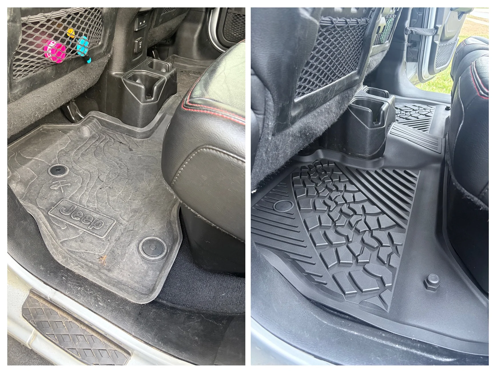 Jeep Gladiator 3Wliners Floor Mats Review vs. factory floor mats (in 23JTR) 29923D17-E537-4A21-A764-553172452C81-COLLAGE