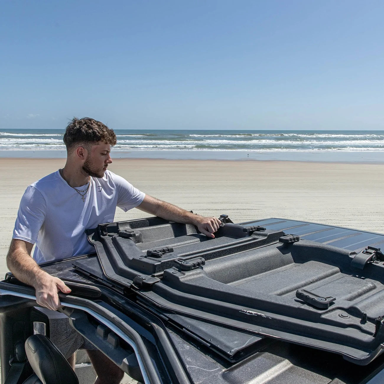 Jeep Gladiator New Product Giveaway: Free EZ4X4 EZ FlipTop by and Truck Buddiez. Comment to Enter Sub_1907_0460_JKU_EZ_Freedom_Top_Hinge_and_Lock_690A0927