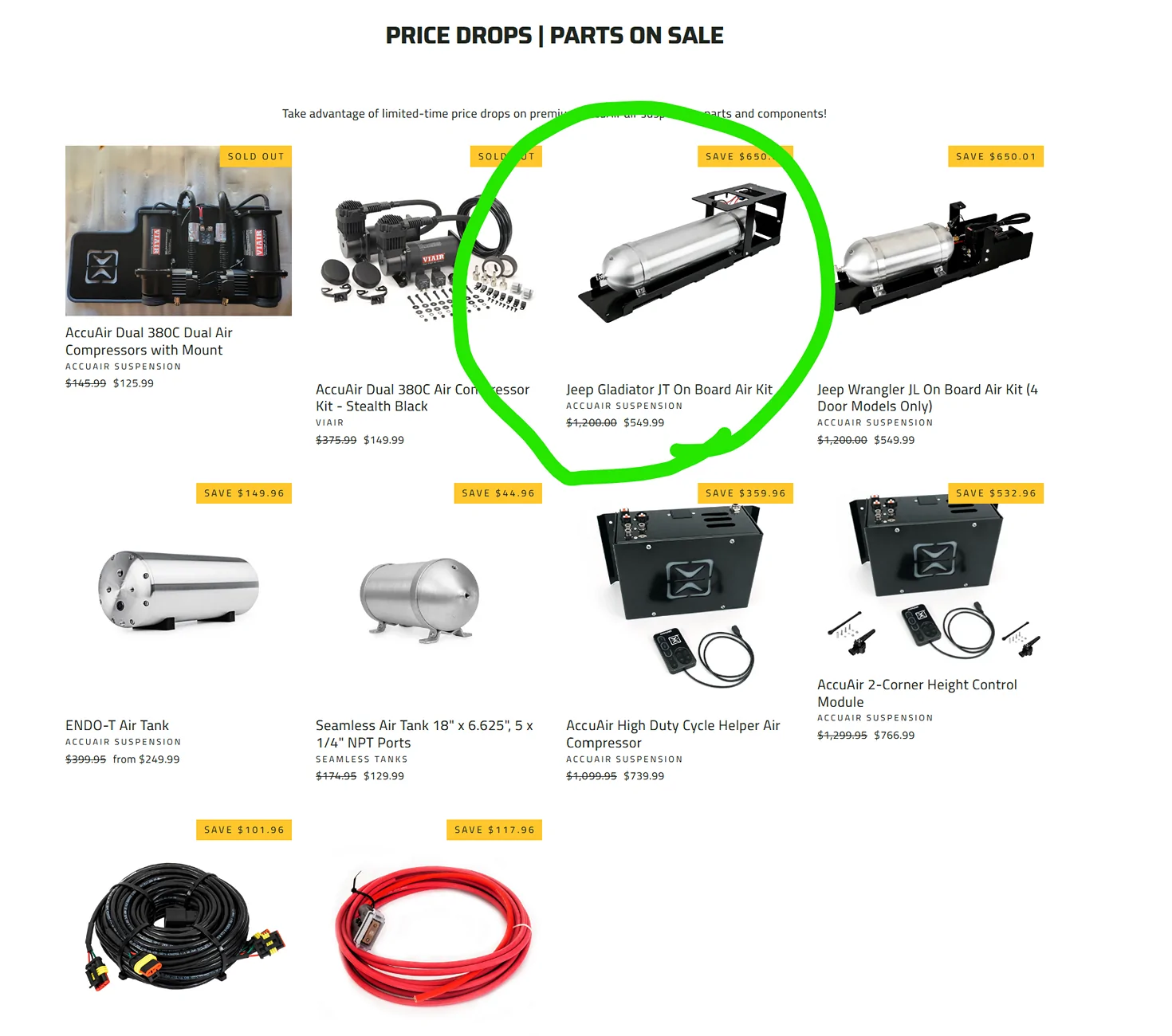Jeep Gladiator Onboard Air kits with tank from AccuAir On Sale 1770331733573-5g