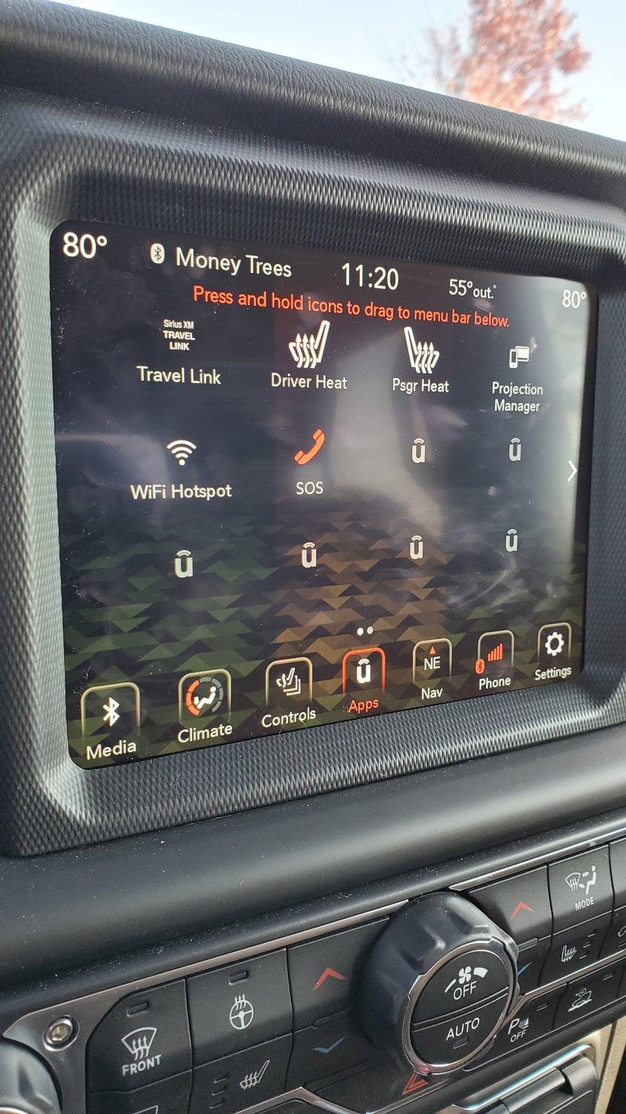 Jeep Gladiator 1/3 of Unconnect screen dead 2019-11-22-Uconnect
