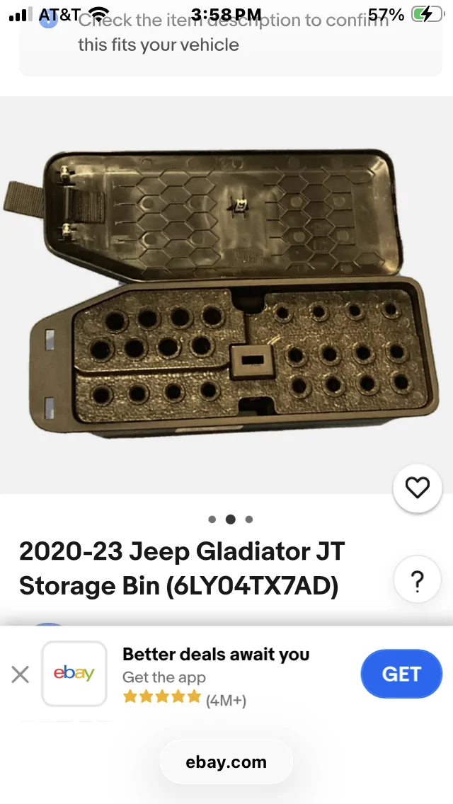 Jeep Gladiator Bolt storage tray missing in 2026 Gladiator IMG_5014