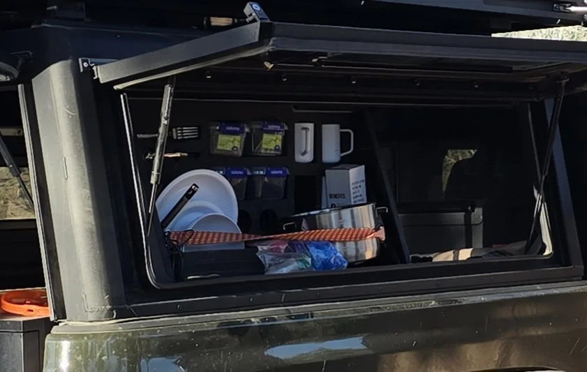 Jeep Gladiator Complete Overlanding setup: Alucab contour canopy, rtt, awning, shower awning 20240608_184207