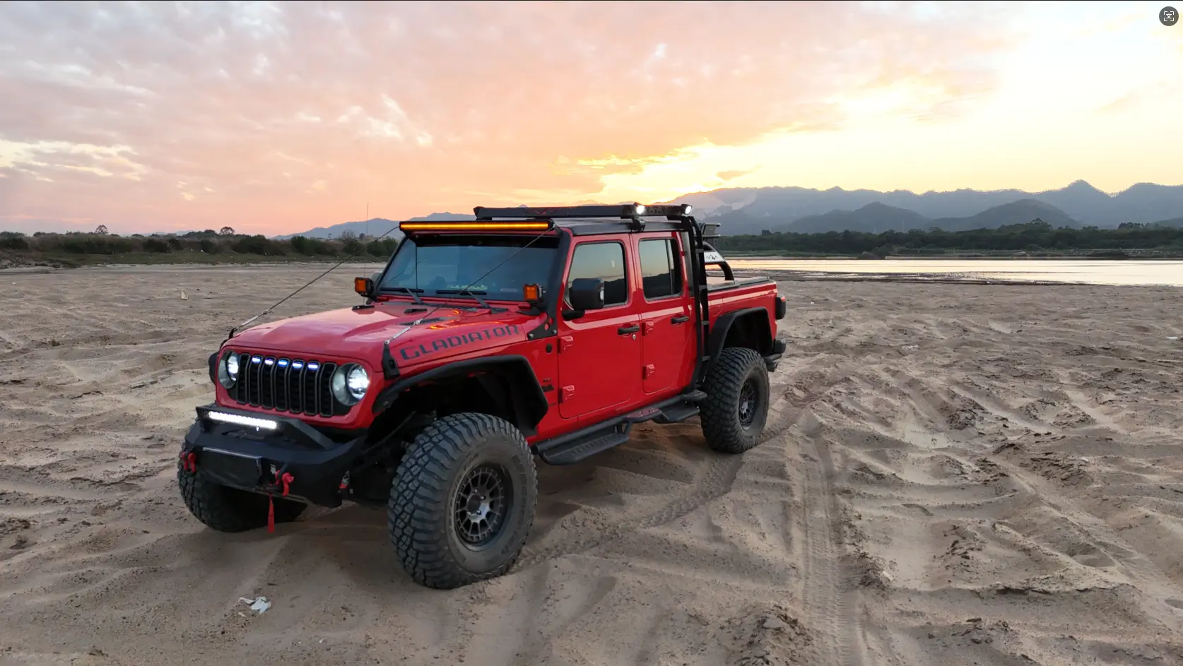 Jeep Gladiator Cargo Basket Roof Rack With Ladder & LED Lights! - by MONOKING 1772250470845-2r