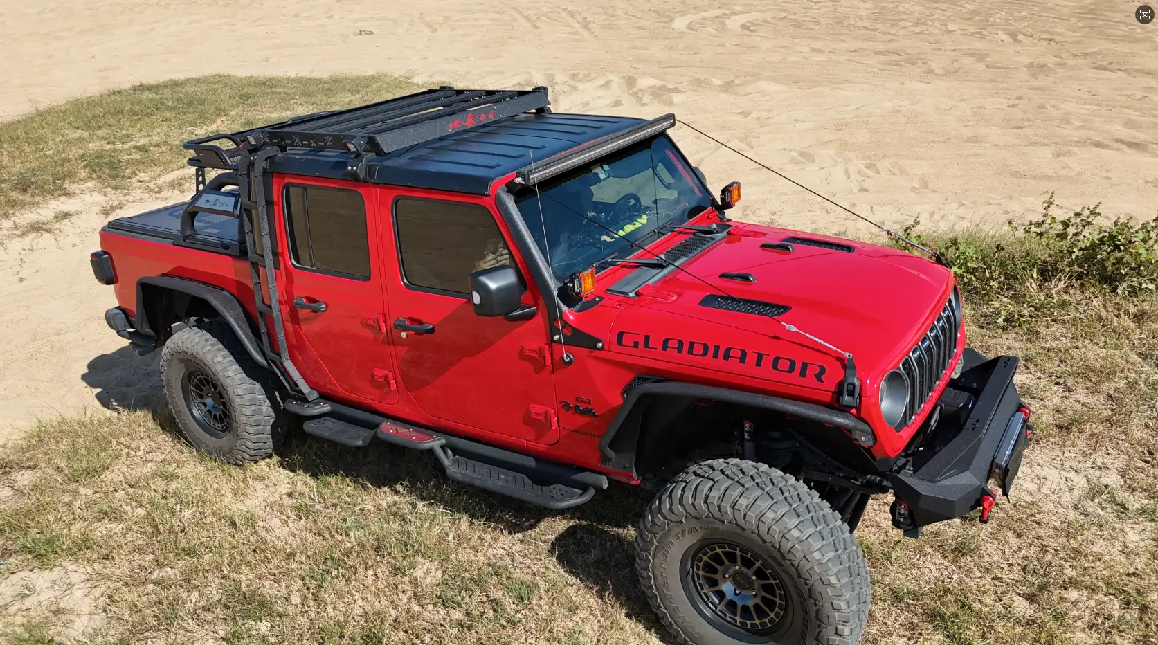 Jeep Gladiator Cargo Basket Roof Rack With Ladder & LED Lights! - by MONOKING 1772250566479-29