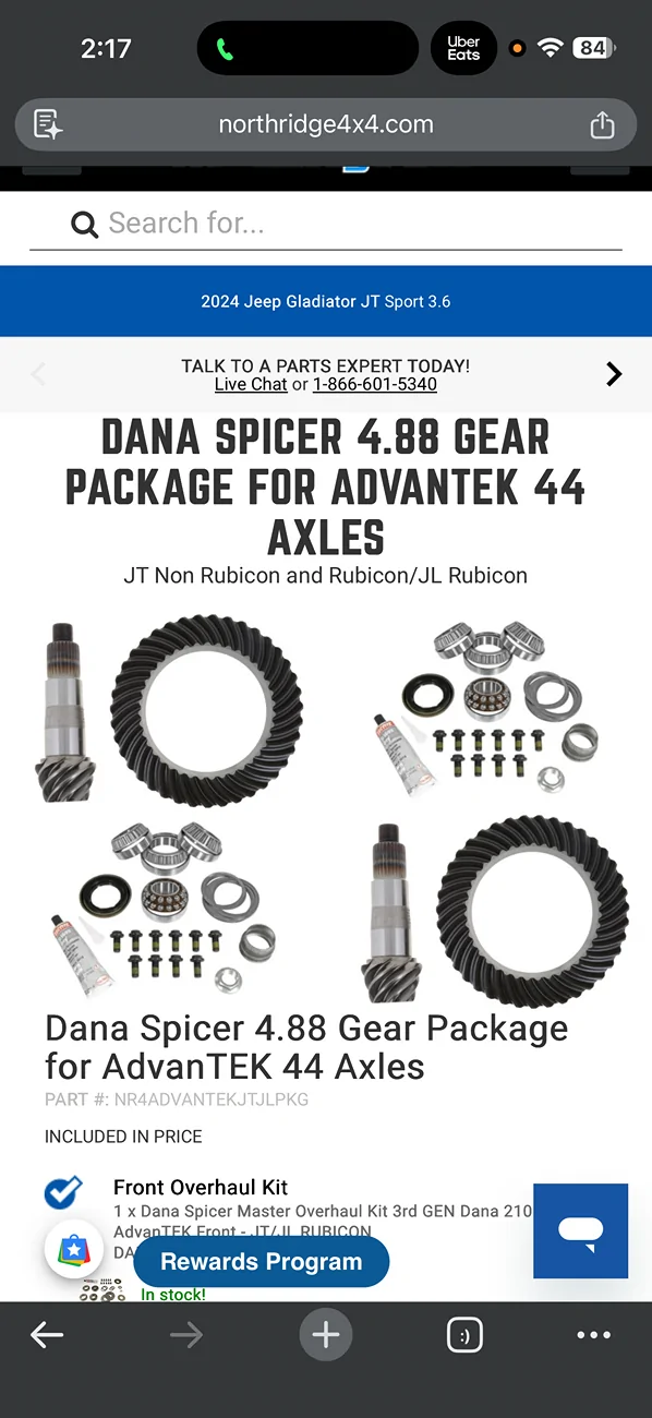 Jeep Gladiator Regear Question: Dana Spicer 4.88s for 2024 Gladiator Sport (Automatic) on 35s IMG_0488