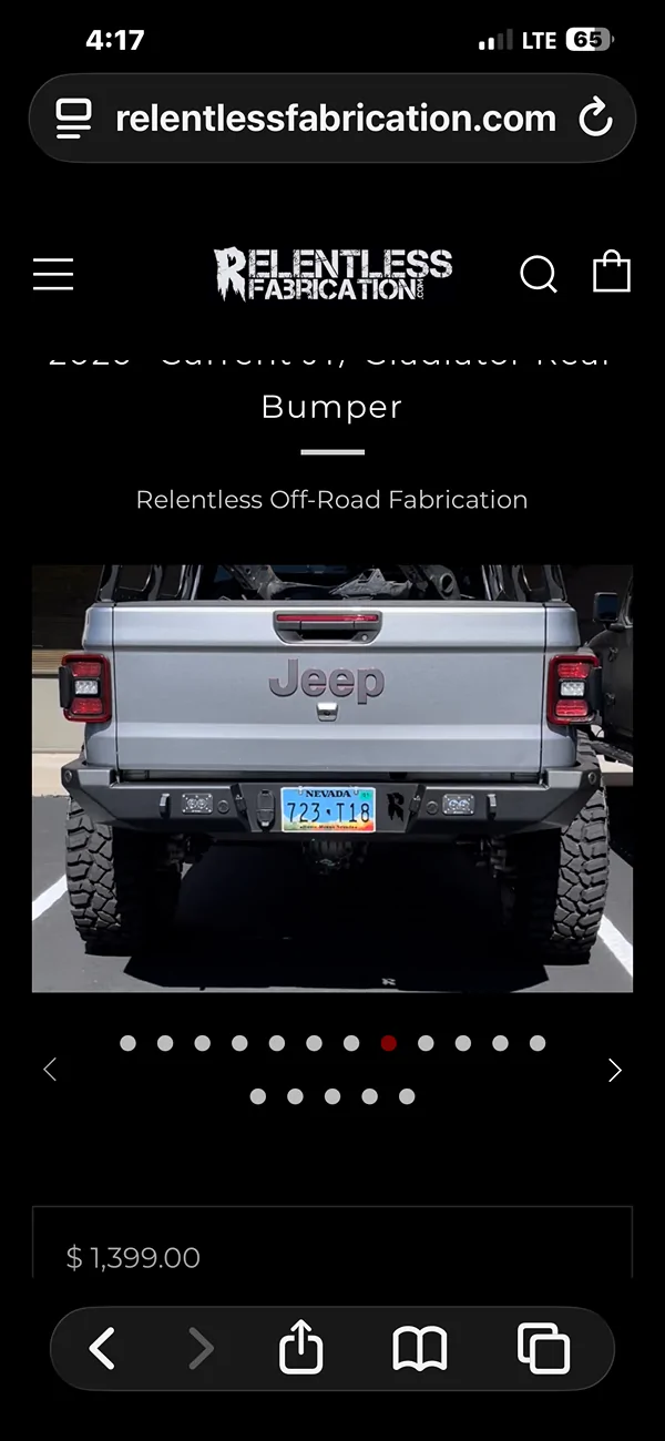 Jeep Gladiator Higher clearance rear bumper IMG_5592