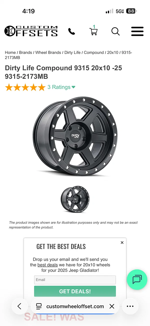 Jeep Gladiator Wheel choices IMG_7949