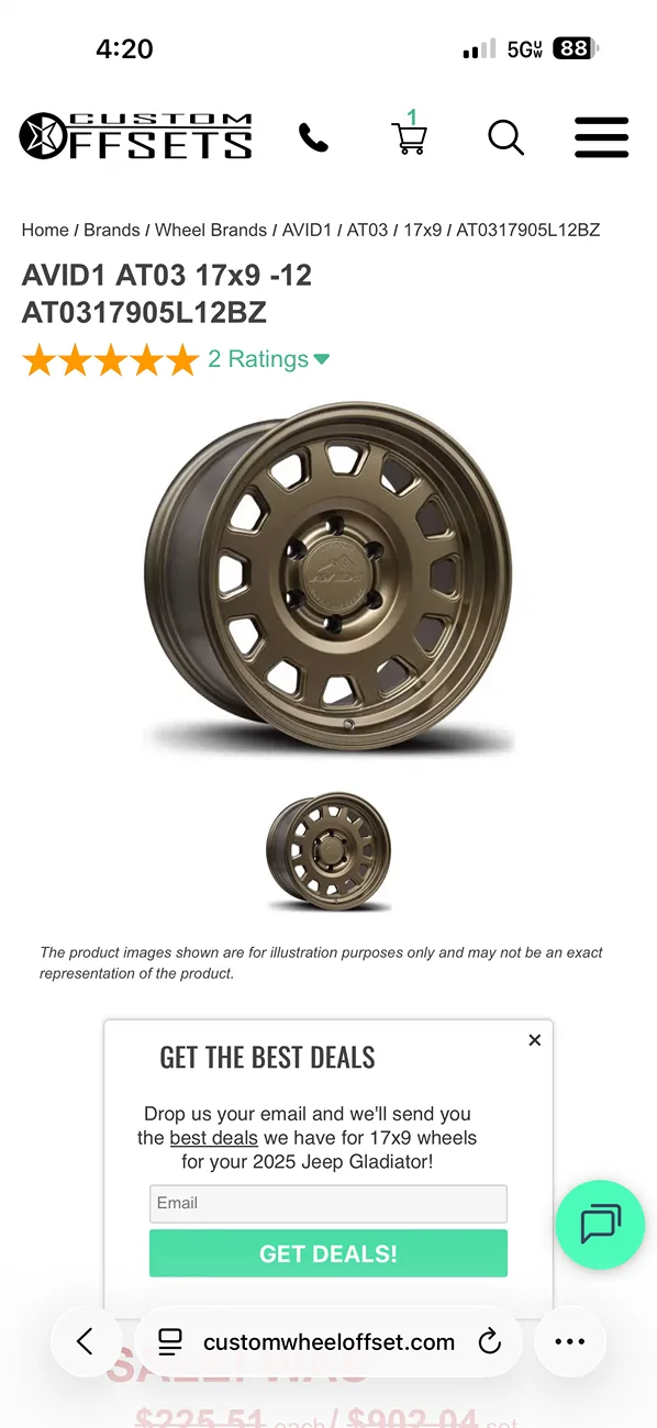 Jeep Gladiator Wheel choices IMG_7950