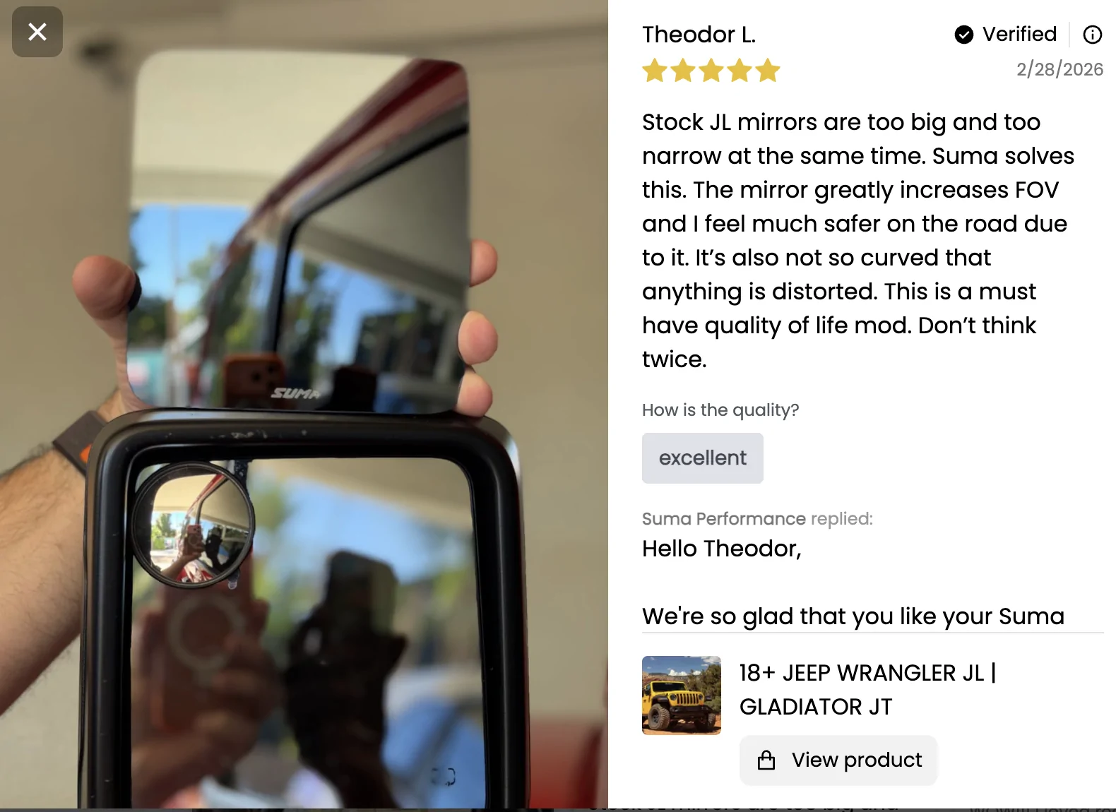 Jeep Gladiator The Wait is OVER: SUMA Mirrors are officially BACK! ⚡ Screenshot 2026-03-13 at 9.46.17 AM